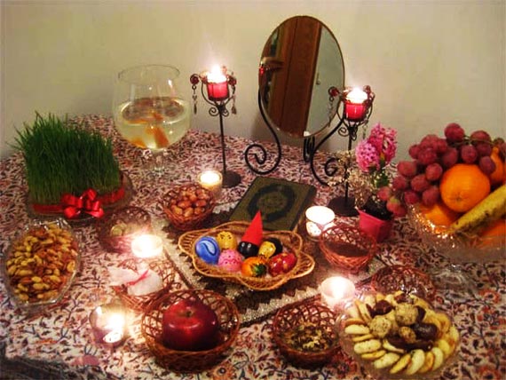 تزیین هفت سین عروس, تزیین سفره هفت سین عروس, تزیین هفت سین برای عروس