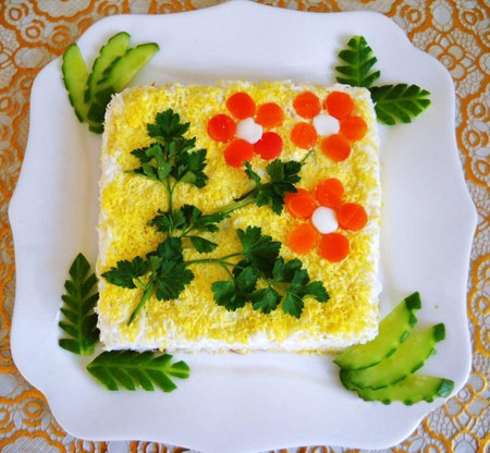 تزیین سالاد الویه برای جشن تولد,عکس تزیین سالاد الویه