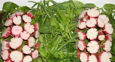 تزیین سبزی خوردن,تزیین تربچه