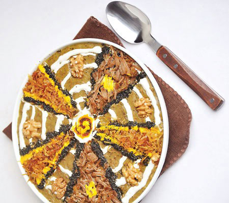 تزیین حلیم بادمجان,تزیین حلیم ماه رمضان