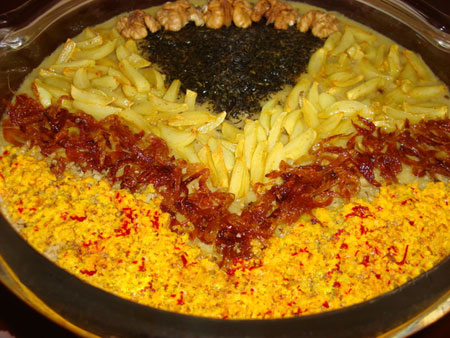تصاویر تزیین حلیم بادمجان,تزیین حلیم بادمجان