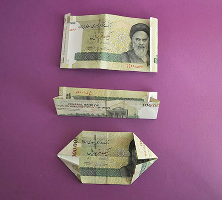 تزیین عیدی,تزیین اسکناس به شکل پروانه