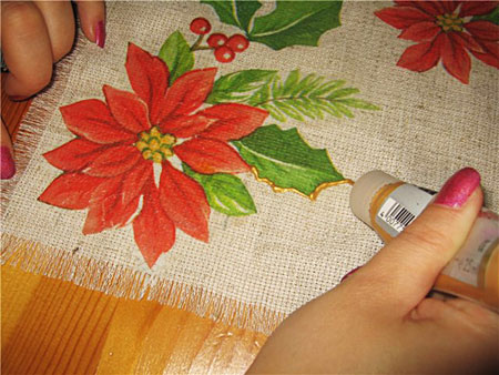تکنیک های هنر دکوپاژ,دکوپاژ روی گونی