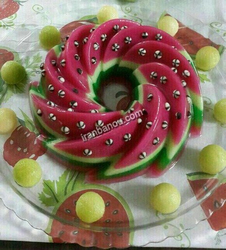 ژله هندوانه ای شکل, ژله هندوانه,  ژله هندوانه ای ,ژله هندوانه شب یلدا, ژله هندوانه چوبی,ژله هندوانه ایی