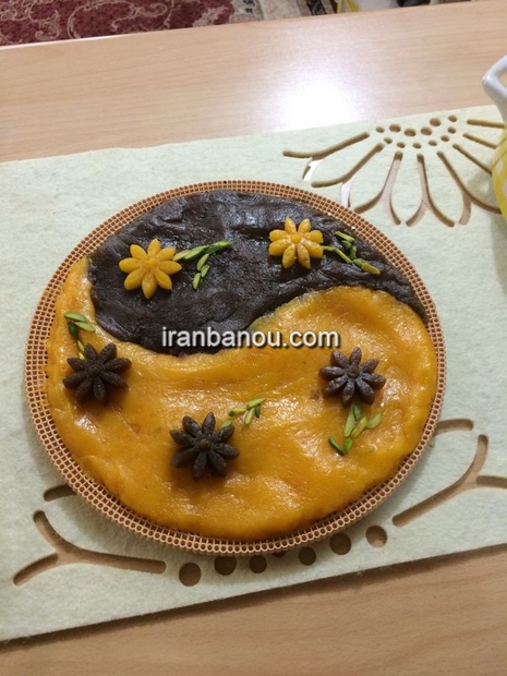 تزیین حلوا مجلسی, تزیین حلوا ,تزیین حلوا با قاشق, تزیین خرما, طرز تهیه حلوا , انواع حلوا ,حلوا هویج