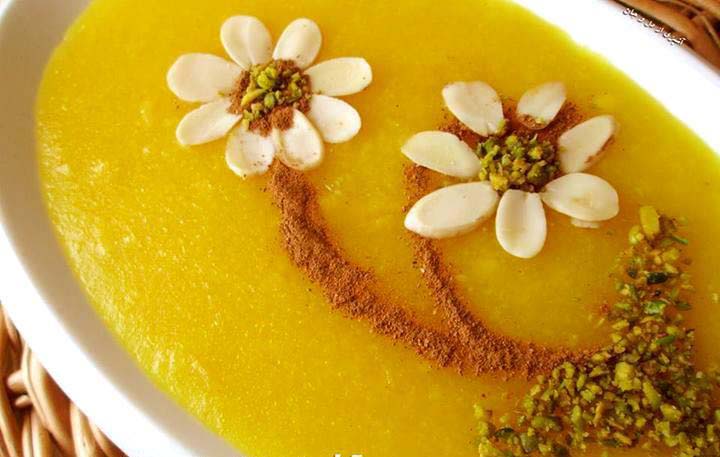 تزیین شله زرد برای سفره افطار