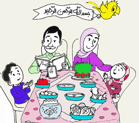 نقاشی کودکانه سفره هفت سین ,نقاشی هفت سین