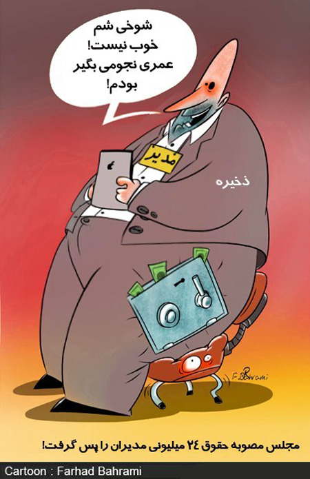 کاریکاتور حقوق نجومی مدیران ,کاریکاتور مفهومی