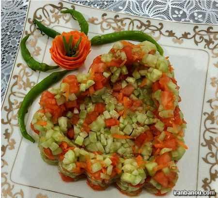 طرز تهیه سالاد شیرازی اصیل دیزاین سالاد شیرازی