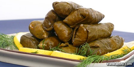 دلمه برگ انگور,فیلم طرز تهیه دلمه برگ مو