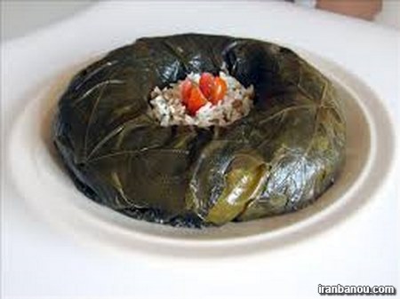 طرز تهیه دلمه برگ مو خوشمزه,طرز تهیه دلمه برگ مو با سبزی خشک