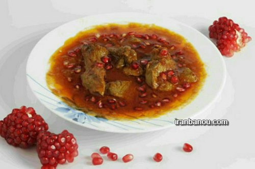خورش مرغ با رب انار