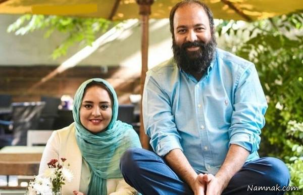 علی اوجی در کنار همسرش نرگس محمدی علی اوجی