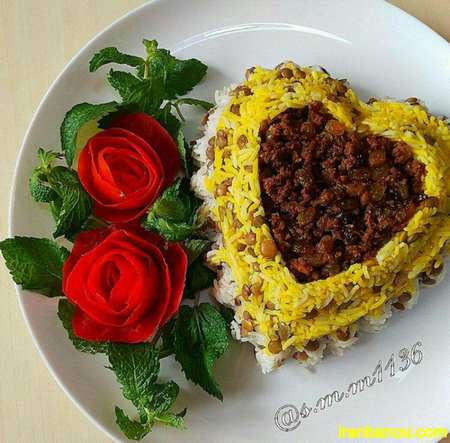 عدس پلو ساده عدس پلو مجلسی با گوشت قلقلی