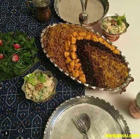 تزیین عدس پلو با کشمش تزیین عدس پلو مجلسی