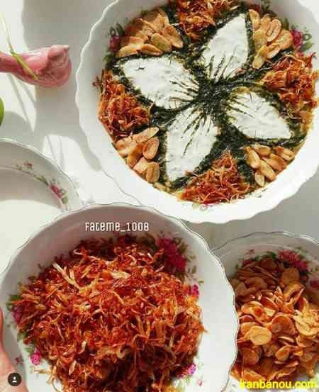 عکس آش رشته تزیین شده