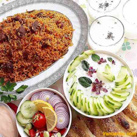 دیزاین ماست و سالاد و غذا مجلسی تزیین غذا و سفره آرایی