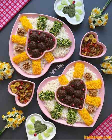 سفره زیبا تزیین غذای ایرانی