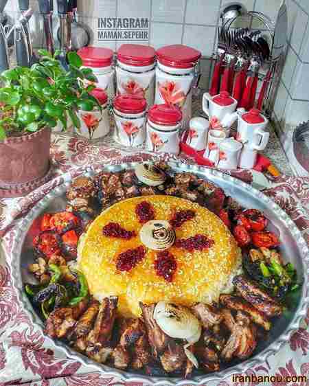  تزیین سفره شام مهمانی روی زمین