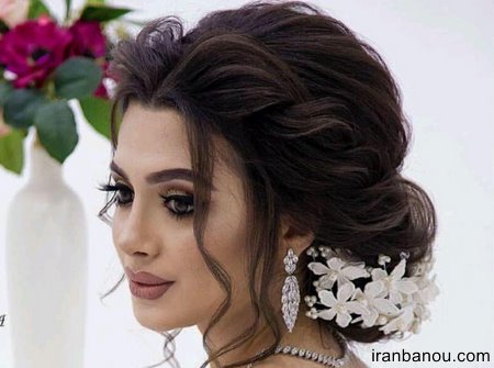  مدل مو عروس با تاج