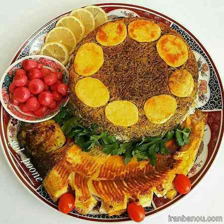 تزیین غذا و سالاد و ماست غذاهای سلف سرویس برای تولد