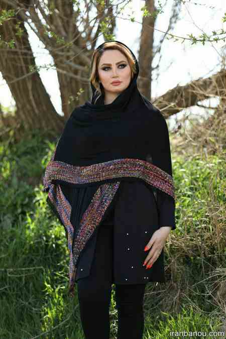 روسری مشکی ساده مدل شال مجلسی