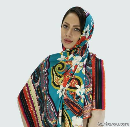 روسری با رنگ شاد و زیبا مدل شال مجلسی مشکی