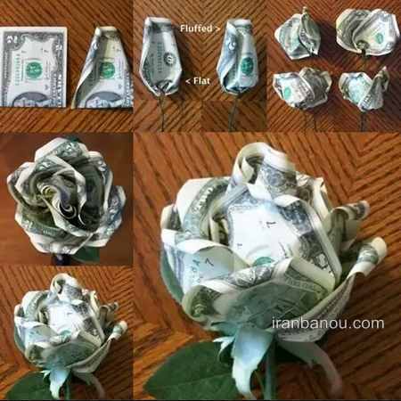 تزیین اسکناس با کاغذ کادو قیفی شکل