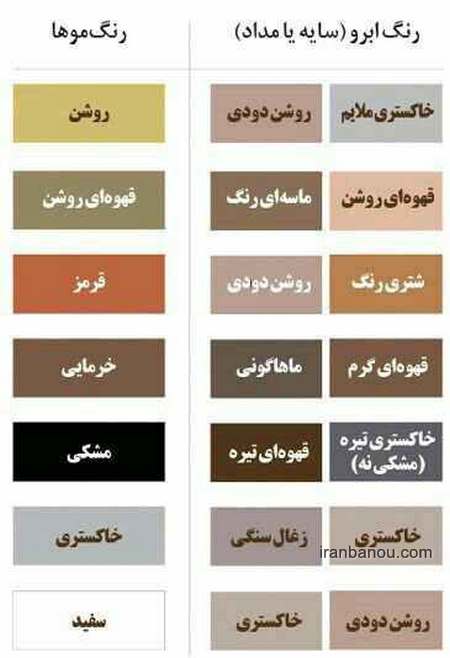 کاتالوگ رنگ ابرو