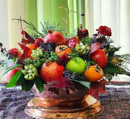 تزیین ساده میوه شب یلدا