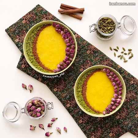 تزیین شله زرد و حلوا تزیین شله زرد برای کودکان