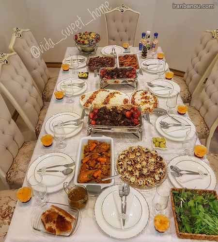 تزیین سفره شام مهمانی