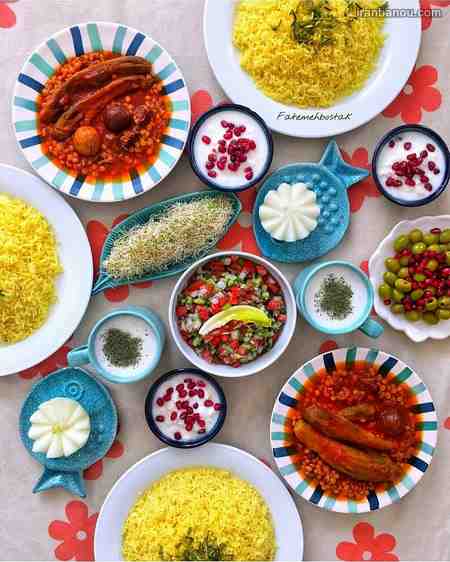 تزیین سفره شام ایرانی تزیین سفره غذا برای مهمان