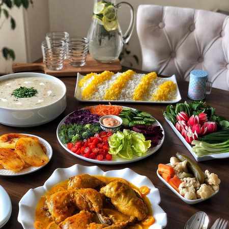 تزیین غذا و سالاد و ماست تزیین غذای ایرانی جدید