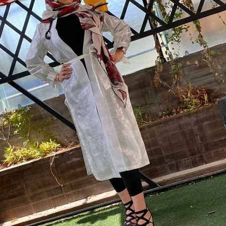 مانتو با حریر شیشه ای